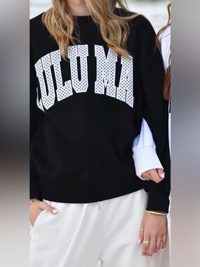 Lulu Mac Black And White Polka Dot Sweatshirt